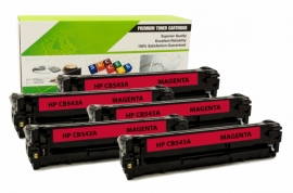 Cartouche Laser HP CB543A - 125A MAGENTA Compatible 5-Pack-1
