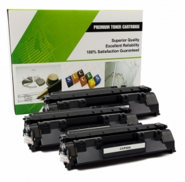 Cartouche Laser HP CF280A - 80A NOIR Compatible 3-Pack-1
