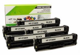 Cartouche Laser HP CF380X - 312X NOIR Compatible 5-Pack-1