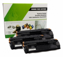 Cartouche Laser HP CE505A - 05A NOIR Compatible 3-Pack-1