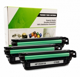 Cartouche Laser HP CE251A - 504A CYAN Compatible 3-Pack-1