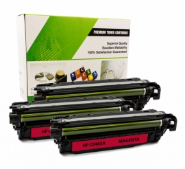Cartouche Laser HP CE403A - 507A MAGENTA Compatible 3-Pack-1