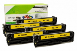 Cartouche Laser HP CC532A - 304A JAUNE Compatible 5-Pack-1
