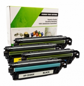 Cartouche Laser HP CE400X/CE401A/CE402A/CE403A - 507X/507A Compatible Combo Pack BK/C/M/Y-1