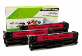 Cartouche Laser HP CE413A - 305A MAGENTA Compatible 3-Pack-1