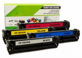 Cartouche Laser HP CB540A/CB541A/CB542A/CB543A - 125A Compatible Combo Pack BK/C/M/Y-1