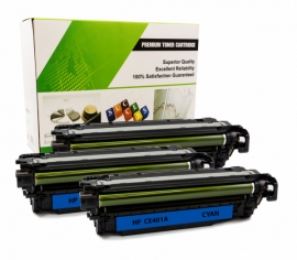 Cartouche Laser HP CE401A - 507A CYAN Compatible 3-Pack-1