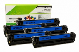 Cartouche Laser HP CE321A - 128A CYAN Compatible 5-Pack-1