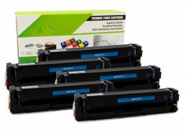 Cartouche Laser HP CF401X - 201X CYAN Compatible 5-Pack-1