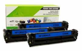 Cartouche Laser HP CB541A - 125A CYAN Compatible 3-Pack-1