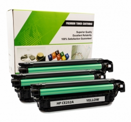 Cartouche Laser HP CE252A - 504A JAUNE Compatible 3-Pack-1