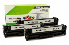 Cartouche Laser HP CE410X - 305X NOIR Compatible 3-Pack-1