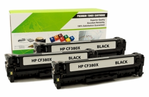 HP CF380X - 312X NOIR Compatible 3-Pack