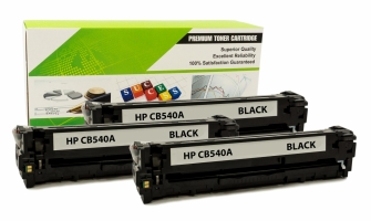 HP CB540A - 125A NOIR Compatible 3-Pack