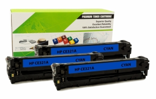 HP CE321A - 128A CYAN Compatible 3-Pack