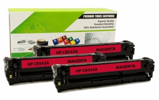 HP CB543A - 125A MAGENTA Compatible 3-Pack