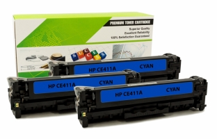 HP CE411A - 305A CYAN Compatible 3-Pack
